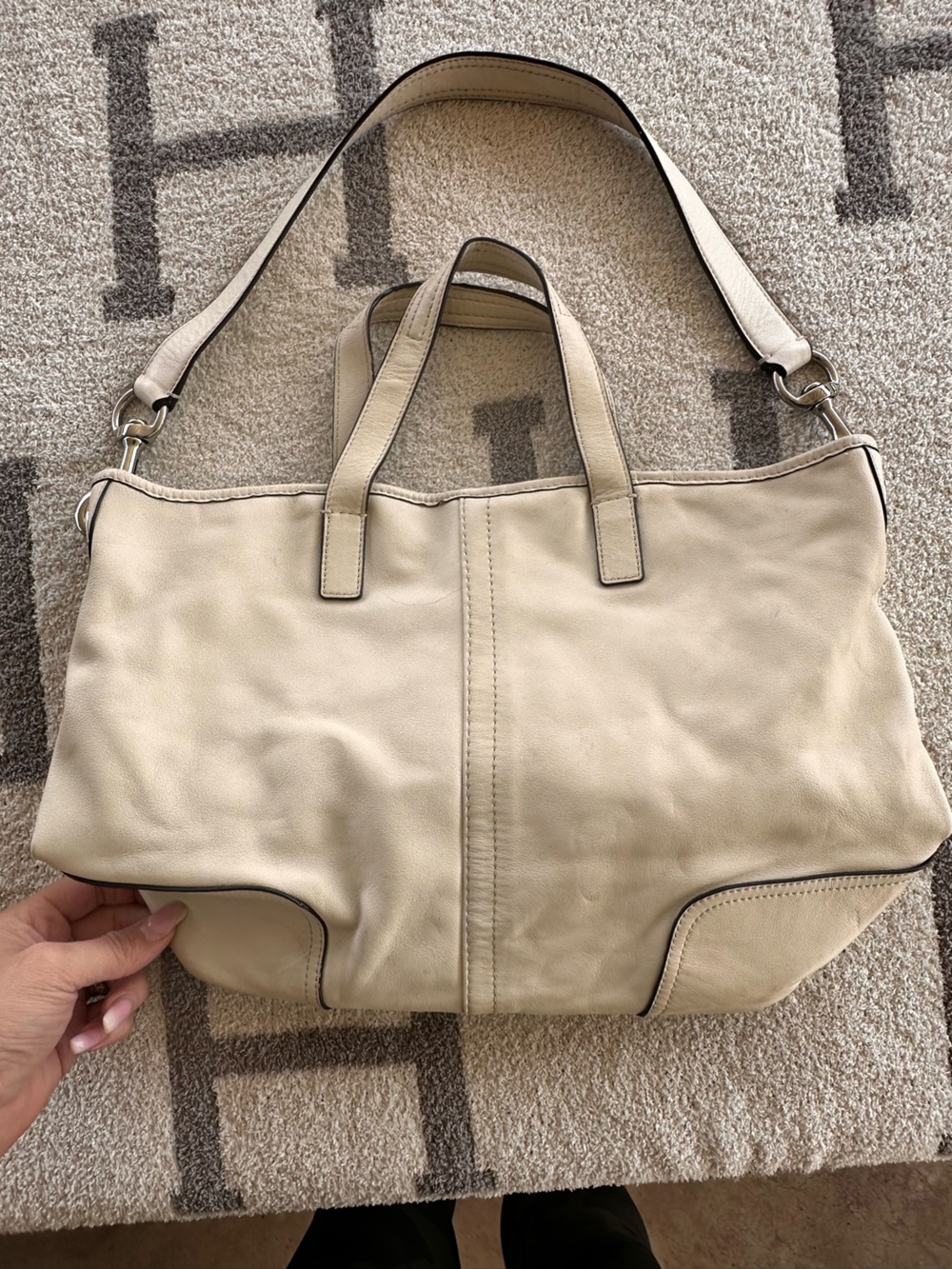 Cream coach shoulder bag